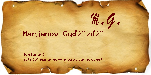 Marjanov Győző névjegykártya